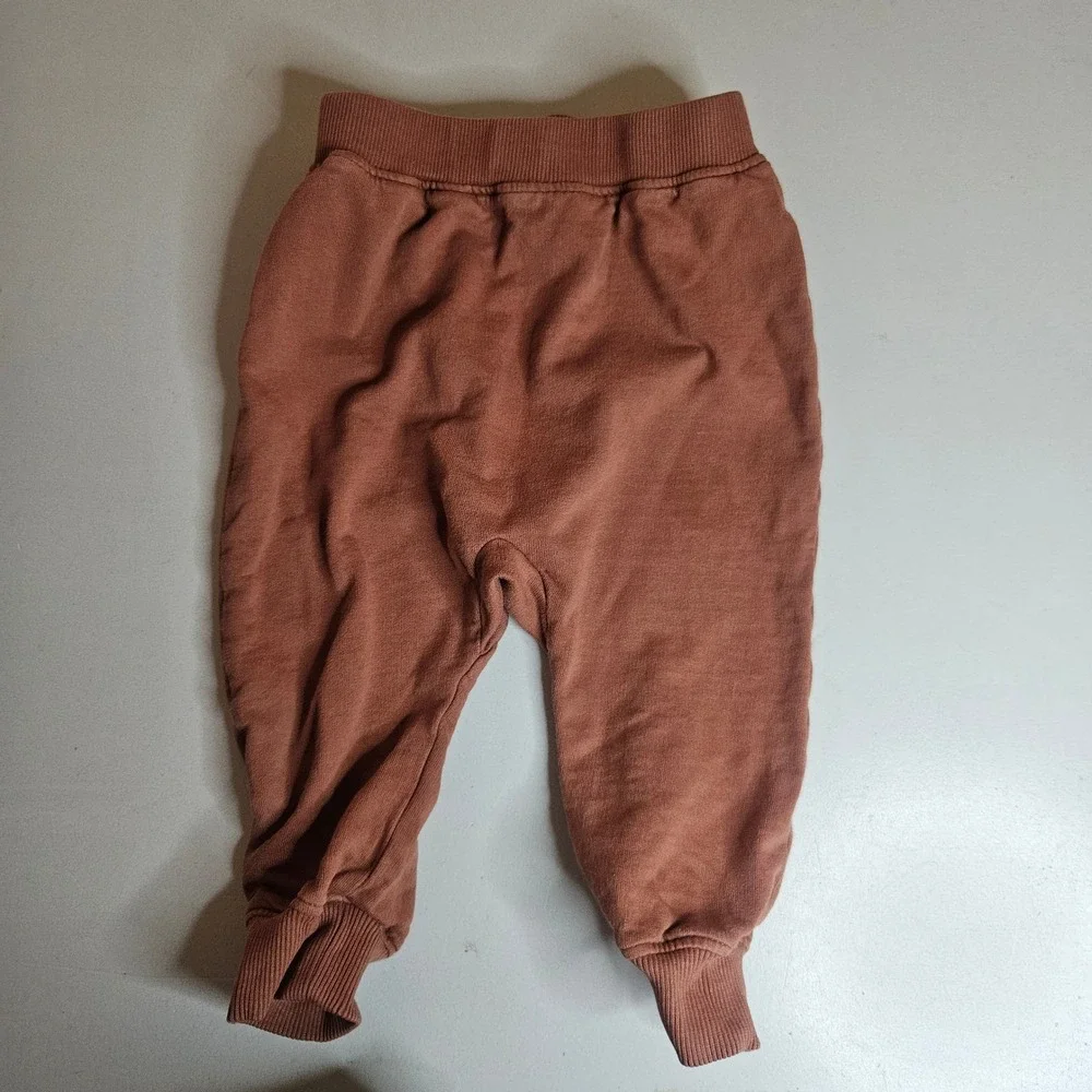 Pehr Organic Cotton Baby Bundle Ruffle Sweatshirt Joggers Muslin Romper 6-12M